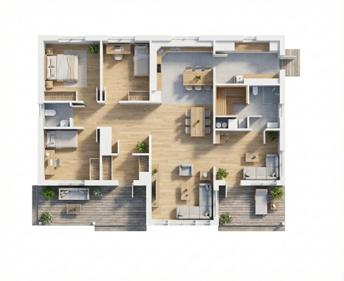 План 3D — аксонометрия планировки